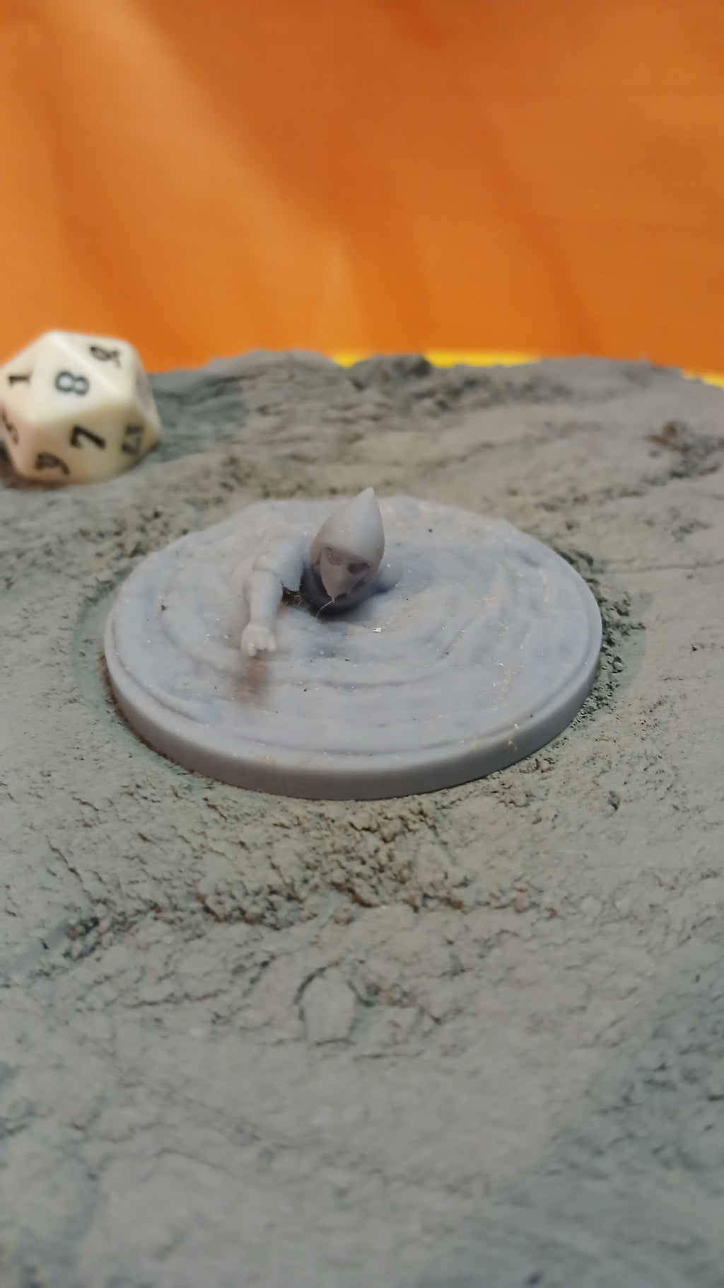 Scorpionfolk Ambusher – Buried Resin 3D Printed Miniature (One Arm Exposed)