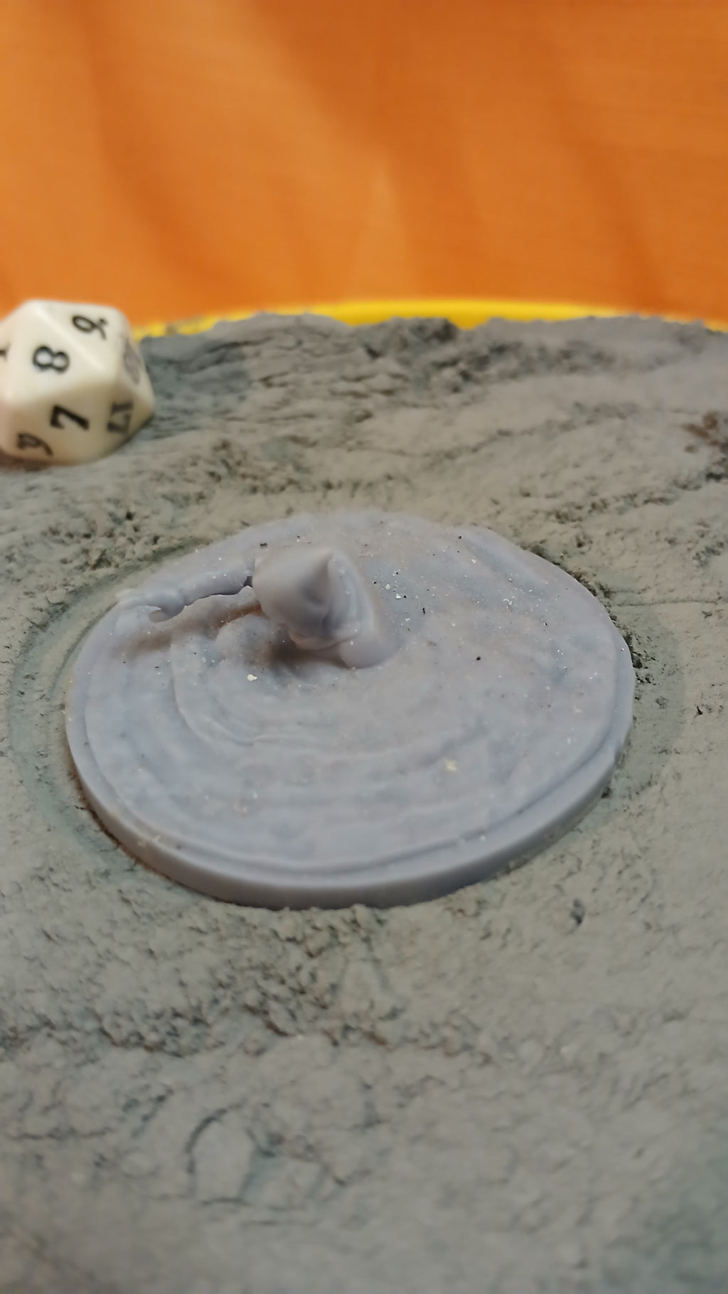 Scorpionfolk Ambusher – Buried Resin 3D Printed Miniature (One Arm Exposed)