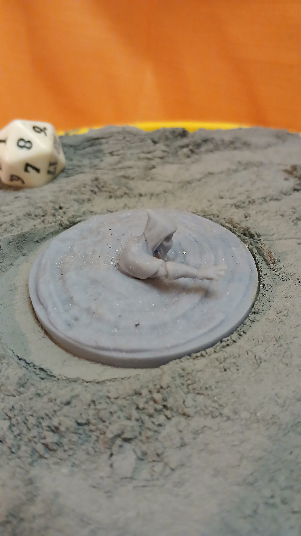 Scorpionfolk Ambusher – Buried Resin 3D Printed Miniature (One Arm Exposed)